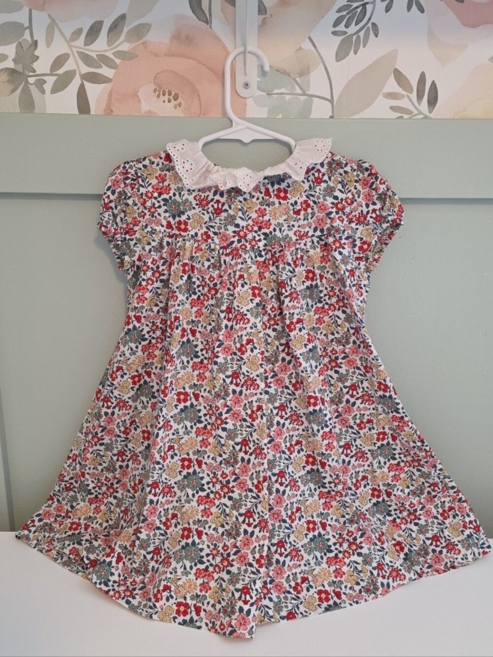 Belati Floral Dress with Lace Collar Cottagecore Smocked Brand 4 Or 4t